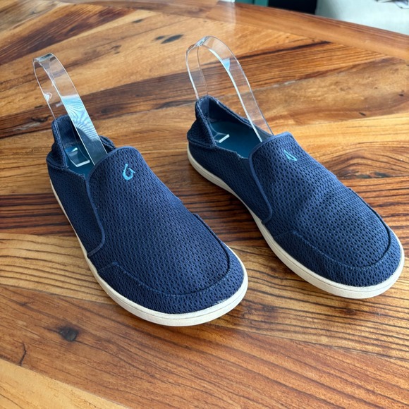 OluKai Men's Navy Slip On Shoes Nohea Mesh OluKai Logo Size 7 EUR 40 - Picture 2 of 5